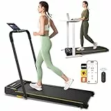 UREVO 2 in 1 Laufband für zuhause mit APP, Walking pad mit doppelter Stoßdämpfung, ‎1-10 km/h Laufband Klappbar mit Fernbedienung und LED-Anzeige für Zuhause/Büro