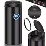KESSER Sensor Mülleimer ✓ Automatik ✓ Abfalleimer ✓ Abfall | Edelstahl | 56 Liter SCHWARZ