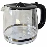 Glaskanne, Kaffeekanne mit Deckel für Filterkaffeemaschine kompatibel mit AEG KF3300 KF3700 Electrolux EKF3300 EKF3700