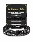 TOLOWOBK Ich Liebe Dich Geschenke für Männer An Meinen Mann Papa Sohn Bruder Lederarmband Herren Geflochten Gravur Armband Herren Leder Armbänder Männer Vatertag Hochzeitstag Geburtstag Geschenk