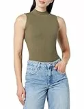 The Drop Karolina Sleeveless Ribbed Mock-Neck Sweater Fashion-t-Shirts, Capers Olive, XS