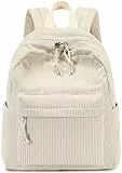 LOIDOU Damen kleiner Rucksack, Mädchen kleine Stadt Rucksack, lässige Cord Tagesrucksäcke, Mini Geldbörse für Schule, Arbeit, Reisen, Einkaufen