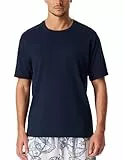 Schiesser Herren Schlafshirt Rundhals Kurzarm Loungewear Nightwear Organic Cotton 150 Years Pyjamaoberteil, Admiral_183224, 54