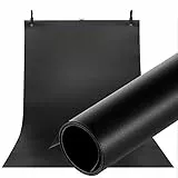 Selens PVC Hintergrund Fotografie 100x200cm Schwarz Hintergründe Fotohintergrund Schwarzer Wasserdicht Matte Background für Fotostudio Portrait Produkt Haustier Backdrop Video Mode Geburtstage Party