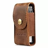 ROCKTOL Multitool-Scheide, Premium-Lederscheide mit Druckknopf für den Gürtel, Multitool-Messerscheide, Holster für 4,2-Zoll-Multitools für EDC, Camping, Wandern im Freien