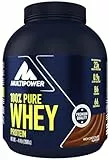 Multipower 100% Pure Whey Protein – wasserlösliches Proteinpulver mit Schokoladen Geschmack aus Wheykonzentrat und -Isolat – 21 g Protein und Vitamin B6 – 2 kg