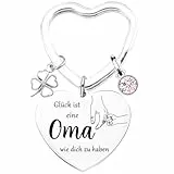 Tecreo Oma Geschenk Glück ist eine Oma wie dich zu haben Schlüsselanhänger Best Oma Ever Schmuck Muttertag Geschenk Geburtstag Geschenk von Enkelin an Oma