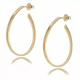 Pernille Corydon Creolen Gold - 35 mm Damen Ohrringe oval Creoles Silber 925 18k vergoldet - E107g