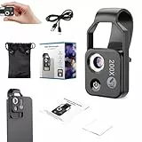 1 Stück Handy Mikroskop für Smartphone Nano Zoom x200 für Handy Mini zum Erkunden200x Mini-Mikroskop für Smartphone-Kamera Nano Zoom(Schwarz Mit CPL)