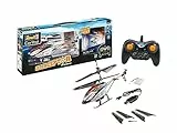Revell Control 23817 RC Helikopter mit Fernbedienung Interceptor, Anti-Crash-Sensor, GHz, Start/Landung auf Knopfdruck, Höhensensor Ferngesteuerter Hubschrauber, Silber/Orange, 24 cm