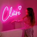 Personalisiert Led Leuchtschilder, Benutzerdefinierte Neonschilder, Custom Neon Schild für Wanddekoration Personalisierte Leuchtschilder Lichtzeichen für Hochzeit Geburtstag (26cm-152cm Length)