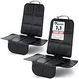 LIONSTRONG® Kindersitzunterlage Autositzschoner [ISOFIX GEEIGNET] - wasserabweisender Polyester Stoff schwarz - Sitzschutz Sitzschoner Auto Kindersitz - universell kompatibel - Schwarz, 2 Stück