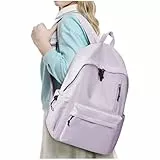 Schulrucksack Mädchen Teenager Jungen Lässig Rucksack Damen Schultasche Aesthetic School Bag Laptop Rucksack Schule Wasserdicht Rucksäcke Herren Casual Daypacks -Lila