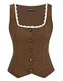 SCARLET DARKNESS Gothic Damen Steampunk Piratenkostüm Halloween Karneval Wikinger Weste Kaffee XXL