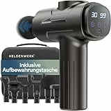 Massagepistole inkl. 6 Massageköpfen & 30 Geschwindigkeiten, mit USB-C Anschluss und LCD Touchscreen I Muskel Massagegerät, Massage-Gun, Muskelmassagepistole, Muskel-Pistole (Grau)