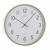 Versa Leise, dekorative Wanduhr für Küche, Wohnzimmer oder Esszimmer – gut lesbar, 50 x 5,2 x 50 cm, MDF-Holz, helle Holzfarbe