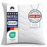 Gentle North Hochwertige Kopfkissen 80x80 cm groß in Hotelqualität - Flauschiges, gut gefülltes Schlafkissen für Allergiker geeignet (Ökotex 100 Zertifiziert) - 60° Waschbar