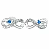 Arrebol Unendlichkeit Ohrringe Damen 925 Sterling Silber Ohrstecker mit Herz Zirkonia Ohrschmuck Für Frauen mit Geschenkbox