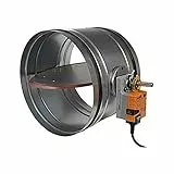 Schabus Zuluftklappe luftdicht mit Servomotor Durchmesser 200mm Zubehör für Dunstabzugshaubensteuerung, silber-schwarz