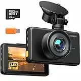 iZEEKER 2.5K Dashcam, 1440P QHD Auto Kamera mit 3' IPS Display, Nachtsicht, WDR, 170° Weitwinkel, Loop-Aufnahme, G-Sensor Notfallaufnahme, 24H Parkmodus, Typ-C