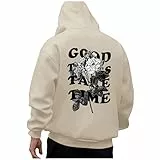 Zofedap Kapuzenpullover Herren Hoodie Männer mit Backprint Sweatshirt Streetwear Sweatjacke Langarm Kapuzenpulli Frühling Herbst Winter