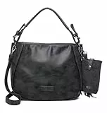 Fritzi aus Preussen Schultertasche Umhängetasche Vintag Fritzi Hobo 2 Black Idol schwarz