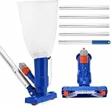 Auniq Vakuumsauger Pool Reinigungsset, 180cm Stange Poolsauger Poolreinigung Bodensauger mit Bürste und feinmaschiger Laubsack, Pool Bodensauger Pool Reinigungsset für Tauchbecken, Spa und Whirlpool