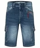 Timezone Herren Cargo Jeans Shorts Regular RYKERTZ Short Mid Waist Regular Fit, Größe:W 33, Farbe:T2 50025.3444-03351 Navy Blue Wash