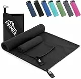 Pameil Mikrofaser Handtuch 2er Set-(160x80cm Groß Badetuch+80x40cm Klein Handtüch), Kompakt & Schnelltrocknend Microfaser Handtücher- das Sporthandtuch,Reisehandtuch, Strandhandtuch