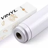 HTVRONT Vinylfolie Plotter Selbstklebend Rolle, 30.5cm x 762cm Matt Weiß Vinylfolie Plotter für Bastelprojekte, Schilder, Scrapbooking