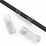 URAQT Kabelclips, 40 Stück Kabelhalter mit Starken Selbstklebend Pads Kabelklemme Selbstklebend Kabelmanagement für Haus Schreibtisch Büro USB Ladekabel, PC, TVKabel und Audiokabel Usw (Klar 9MM）