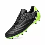 HaloTeam Fußballschuhe Herren Outdoor Spike Cleats Fußball Stiefel Professionelle Athletics Trainingsschuhe,Schwarz Grün,EU 39