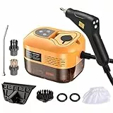 Irishom Handheld Multi-Surface with 6pcs Accessories Screen 6 Levels Adjustable 105℃/221℉ Deep Cleaning Steamer with Portable Handle 1200ml/40.5oz