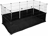 Kerbl Pet Indoor Gehege Hoppla, schwarz, 144x72x72 cm, Kleintiergehege, Laufstall, Metall pulverbeschichtet, Nager, Kaninchen, Hasen