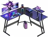Devoko Gaming Tisch L Form, Eckschreibtisch für Gamer, Gaming Schreibtisch L Form, Groß Pc Computertisch, Schwarz, 120x120cm