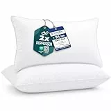 Flowen Kissen für Bett 40x80 cm Kopfkissen 2er Set Innenkissen Hypoallergene Anti-Milben Weiche Kissenfüllung mit Kissenbezug Mikrofaser Abnehmbarem und Waschbaren Schlafkissen für Haus/Hotel
