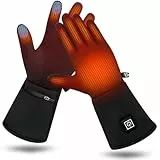 WUEAOA Beheizbare Handschuhe, Beheizte Handschuhe mit Heizung, Touchscreen, Ultradünn für Maximale Geschicklichkeit, Alleine oder als Innenhandschuhe Tragbar mit 7.4V 2200MAH Akku