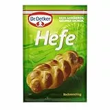 Dr. Oetker Hefe, 10er Pack (10x4x7g) - Ein lockerer Hefeteig entsteht aus der Dr. Oetker Trockenhefe, die Teige bis zu 500 g Weizenmehl lockert und sich damit zum Backen von Kuchen und Broten eignet