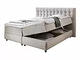 Atlantic Home Collection Boxspringbett TINA, 160x200 cm, inklusive Topper (Härtegrad H2) und Bettkästen (2x), hellgrau, 160 x 200 cm