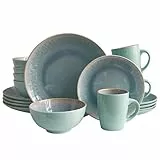 ECHTWERK 16-teiliges Vintage Tafelservice 'Ana' Modern-Design, für 4 Personen, Stilvolles Geschirrset aus Porzellan mit 4 x Speiseteller, 4 x Beilagenteller, 4 x Schüssel, 4 x Teetassen