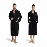 MÖVE Unisex Homewear Basic Schalkragenmantel, Black, Large