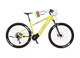 FISCHER E-Mountainbike MONTIS 8.0i, Elektrofahrrad für Damen und Herren, RH 46 cm, Mittelmotor 90 Nm, 36 V Akku, Gelb