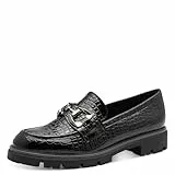 Marco Tozzi Damen Loafer Vegan Elegant, Schwarz (Black Pat. STR), 40 EU