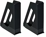 Esselte Stehsammler, A4, Ideal für Prospekte, Broschüren, Unterlagen, Mappen und Hefter, Stabiler Kunststoff, Schwarz, VIVIDA, 628220 (Packung mit 2)