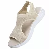 VTASQ Sommer waschbare Slingback orthopädische Rutsche Sport Sandalen Damen Bequeme orthopädische Sandalen für atmungsaktive Sport Strick Sandalen, Mesh Weiche Sohle Casual Damenschuhe weiß 38EU