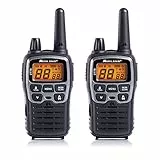 Midland XT70 Funkgerät, Dualband Walkie Talkie, professionelles Funkgerät mit 69 LPD und 24 PMR446 Kanälen, Schnellladung, 12 km Reichweite, 38 Töne, 83 Codes, Farbe Grau, Set mit 2 Funkgeräten, C1180