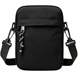 Ogetok Kleine Umhängetaschen Geldbörsen, Nylon Umhängetasche für Damen, Herren Messenger Taschen Reisetasche Geldbörse Kleine Handtasche mit mehreren Reißverschlusstaschen (Schwarz)