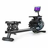 Capital Sports Flow Rudergerät - Wasserrudergerät mit 80 cm Gleitbahn, Rudergerät Wasser Widerstand: 6 Stufen/max. 14 Liter mit Trainingscomputer, schwarz/Silber