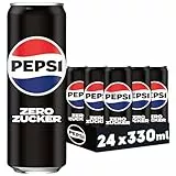 Pepsi Zero Zucker, Das zuckerfreie Erfrischungsgetränk von Pepsi ohne Kalorien, Koffeinhaltige Cola in der Dose, EINWEG Dose (24 x 0,33 l) (Verpackungsdesign kann abweichen)