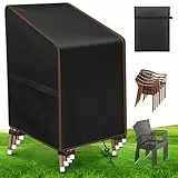 MUPAS Gartenstühl Abdeckung Oxford-Stoff, Abdeckung Gartenstühle Wasserdicht Winterfest Schutzhülle für Stapelstühle Abdeckhaube Hochlehner Abdeckhaube Gartenmöbel 65x65x75/120cm